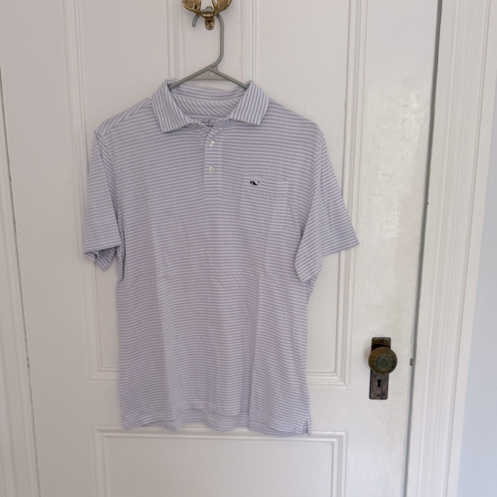 Vineyard Vines boys XL lavendar striped polo Shirt
